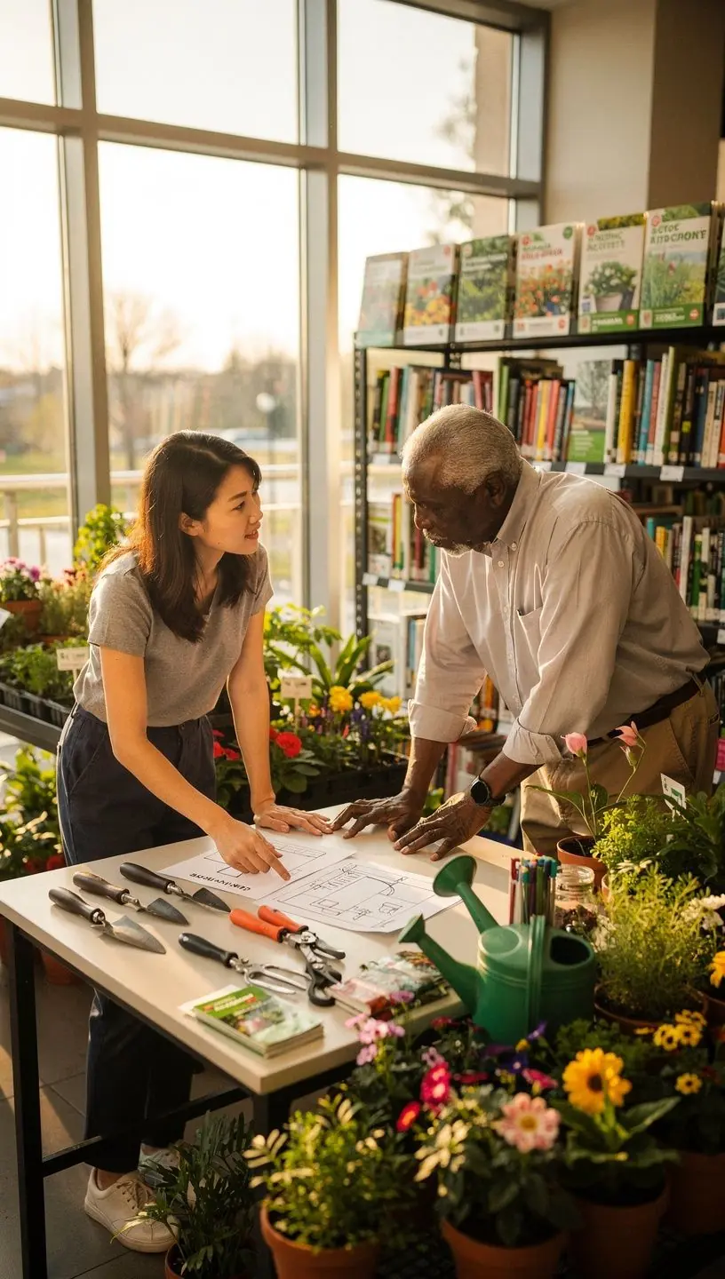 Urban gardening consultation with expert advice and tools.